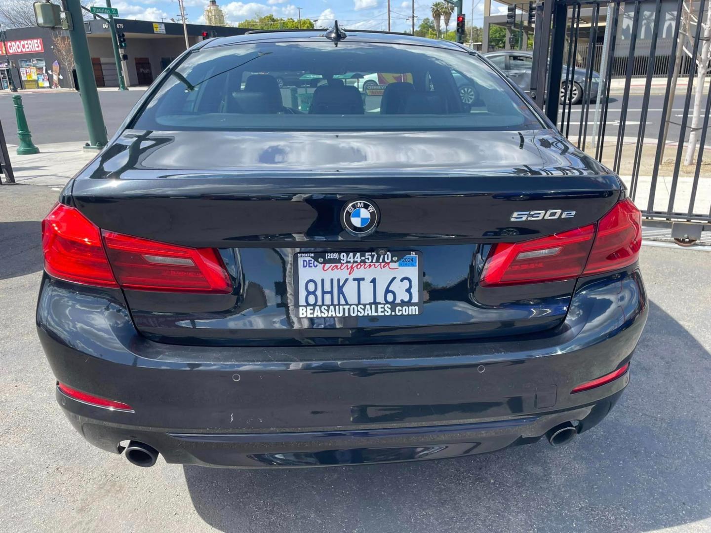 2019 BLACK /BLACK BMW 5-Series 530e iPerformance (WBAJA9C59KB) with an 2.0L L4 DOHC 16V TURBO HYBRID engine, 8A transmission, located at 744 E Miner Ave, Stockton, CA, 95202, (209) 944-5770, 37.956863, -121.282082 - PLUS TAXES AND FEES - Photo#12